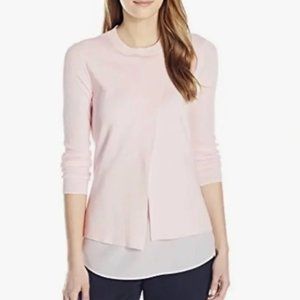 Ted Baker light pink Denay Split Layered Knit Top Sweater size 3 nwot